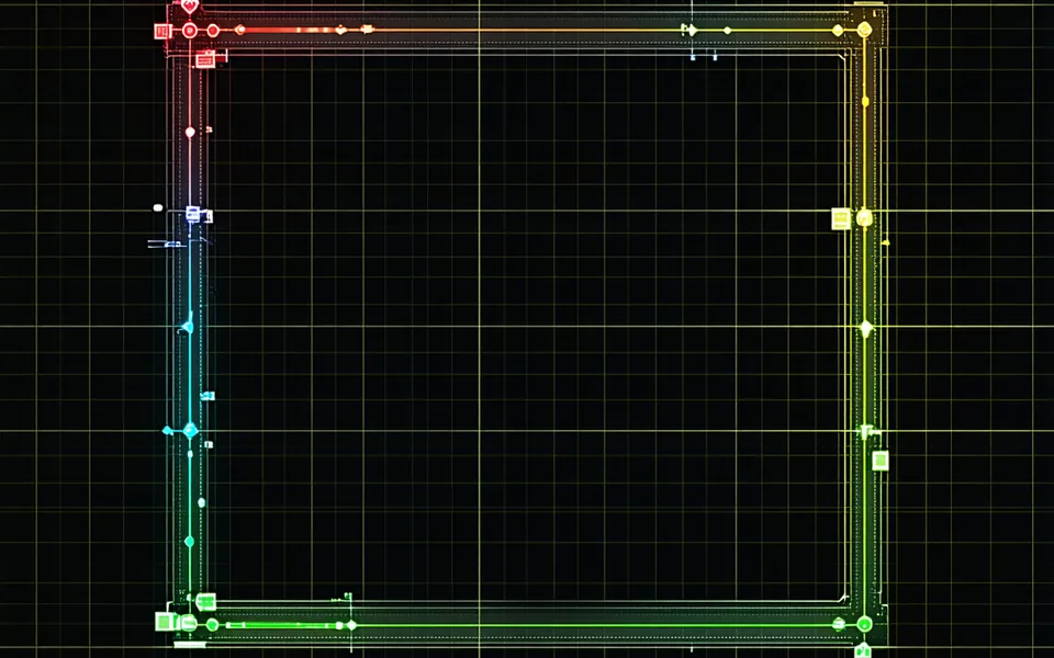 Dynamic occupancy grid visualization showing path planning trajectories overlaid on a dark top-down environment map