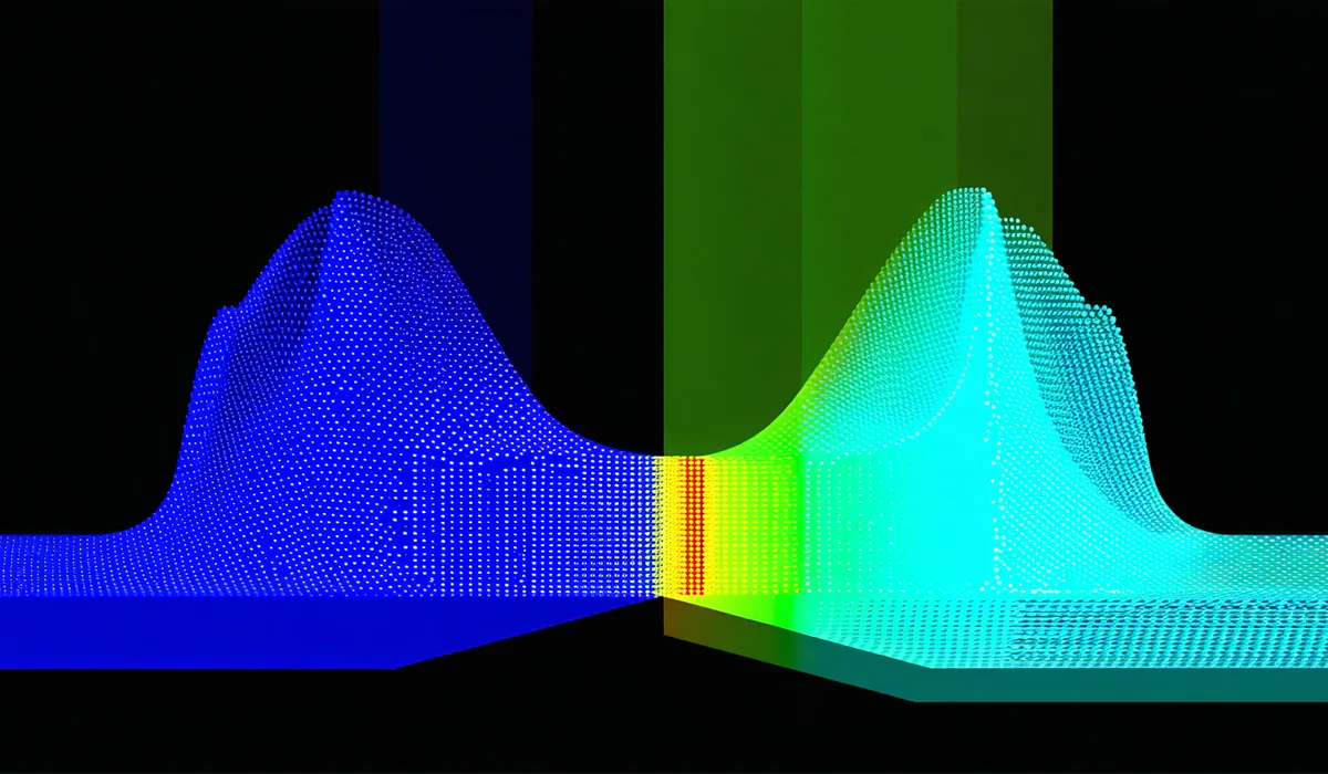 Abstract visualization of LiDAR and camera sensor data streams converging into a unified perception layer with depth estimation